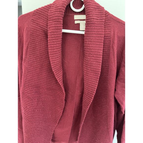 Banana Republic Vtg Womens XL Maroon Shawl Collar Cardigan Italian Fabric - Picture 3 of 6